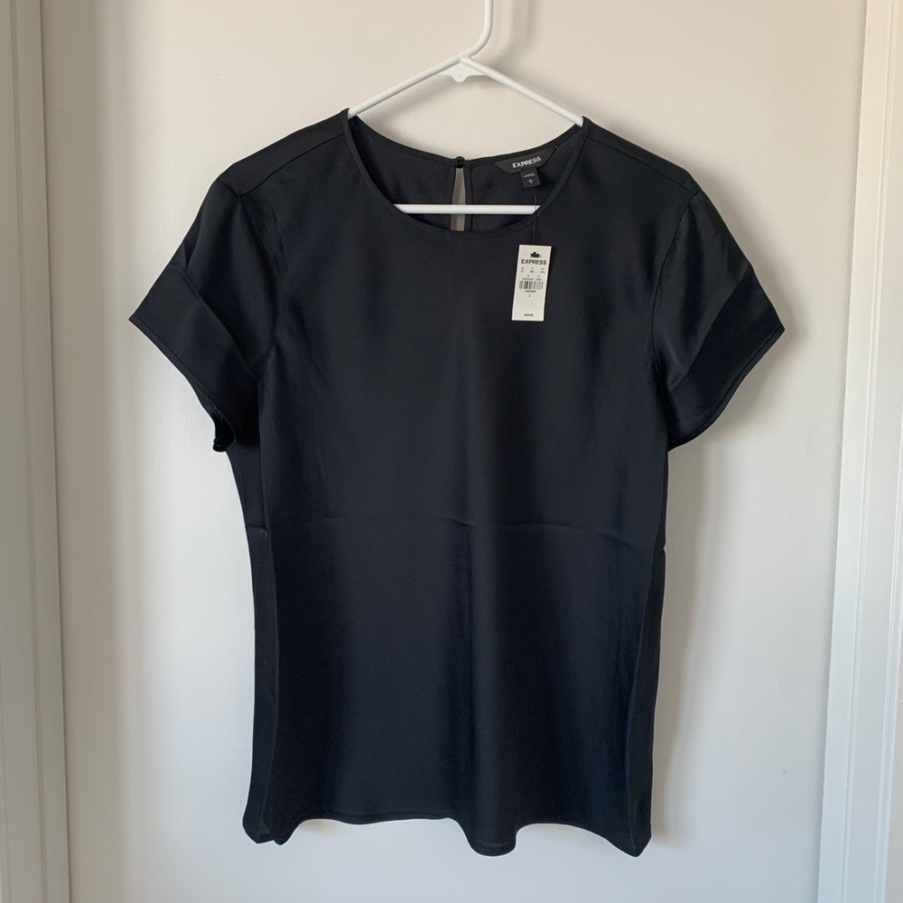 Express satin crew neck tee